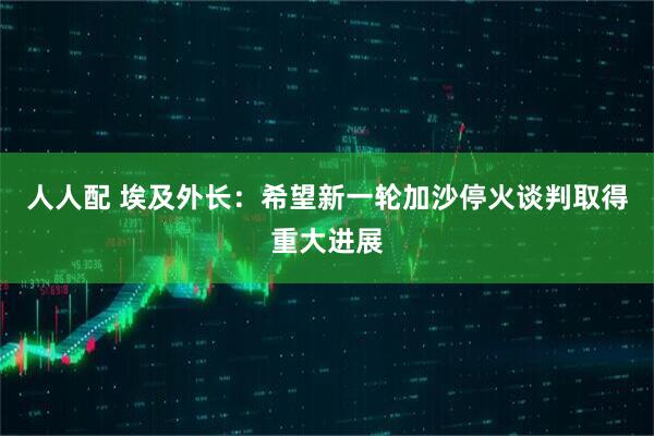 人人配 埃及外长：希望新一轮加沙停火谈判取得重大进展