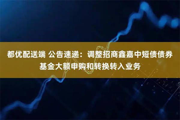 都优配送端 公告速递：调整招商鑫嘉中短债债券基金大额申购和转换转入业务